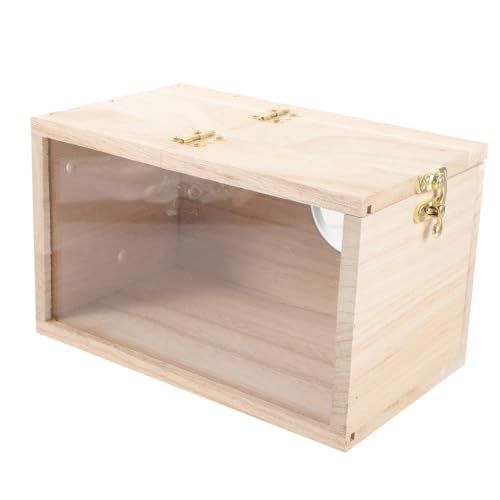 ORFOFE Holz Nistkasten für Wellensittiche und Papageien Transparenter Brutkasten mit Klappbarem Deckel Sicherer Vogelnistplatz für Garten Balkon und Außenbereich von ORFOFE