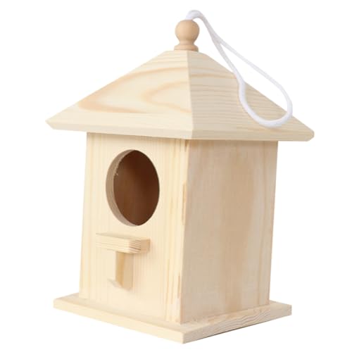 ORFOFE Vogelfutterhäuschen Aus Holz Vogelhaus Für Kleine Vögel Hängend Mit Seil Für Garten Balkon Veranda Wetterfest Einfach Zu Reinigen von ORFOFE