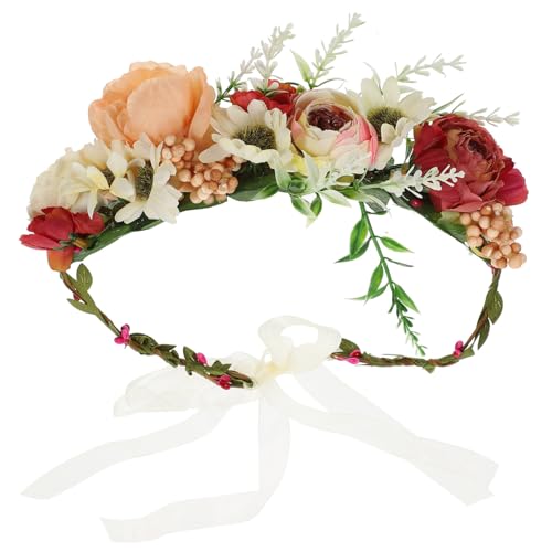 ORFOFE Hundehalsband Blumenkranz Verstellbar Blumenkette für Hunde Hochzeitskostüm Haustier Fotoaccessoire Attraktives Blumiges Welpen-Halsband für Besondere Anlässe von ORFOFE