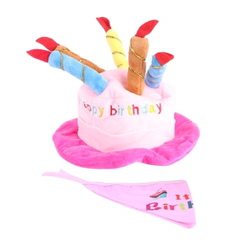 ORFOFE Hundelätzchen hundekleidung hundebekleidung Dog Clothes hundezubehör Dog Accessories Welpe Bandanas Haustierhalsband- Hundemütze Hundegeburtstagsmütze Hundehalsband Rosa von ORFOFE