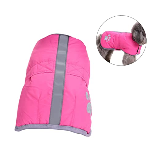 ORFOFE Hundemantel wasserdichte Hundemäntel Weihnachtsoutfit für Hunde Hündchen Warmer Mantel Haustierkostüme Kleidung Kleider welpen Warmer Mantel reversibel Baumwollmantel Jacke Rosa von ORFOFE