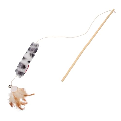 ORFOFE Interaktives Katzenspielzeug mit Glöckchen Langlebiger Holzstab Natürliches Katzenminze ähnliches Design Spielerisch Kätzchen Beschäftigung für Wohnungskatzen und Verspielte von ORFOFE