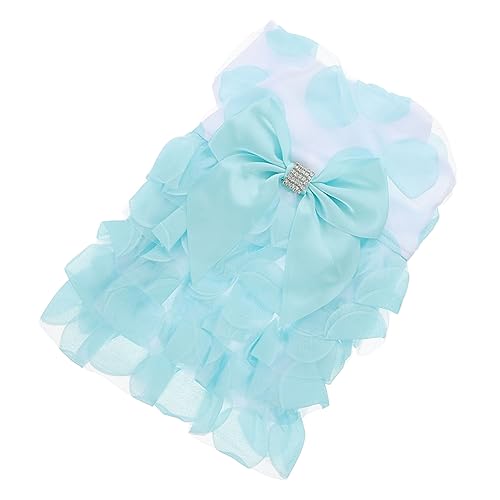 ORFOFE Hunde-Tutu-Kleid Haustier-Outfit aus Spitze mit Schleife für Welpen Himmelblau Größe M gemütliche und modische Hundekleidung ORFOFE Hunde-Tutu-Kleid Haustier-Outfit aus Spitze mit Schleife für Welpen Himmelblau Größe M gemütliche und modische Hundekleidung von ORFOFE