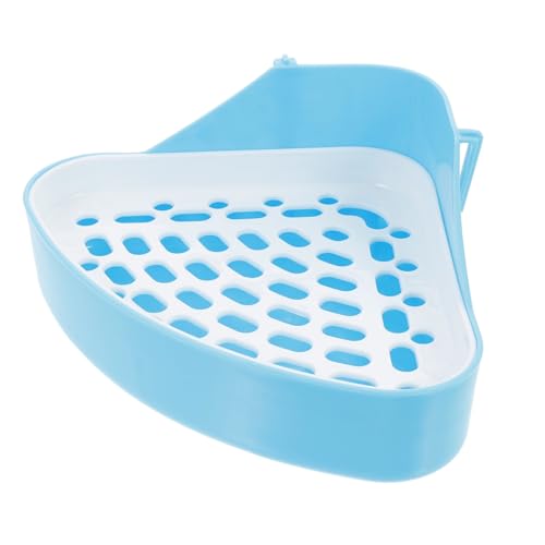 ORFOFE Kleintier-Toilette Dreieckig aus Kunststoff Rutschfestes Design mit Abnehmbarem Geruchsneutral für Kaninchen Meerschweinchen Frettchen für Wohnzimmer Garten und Park von ORFOFE