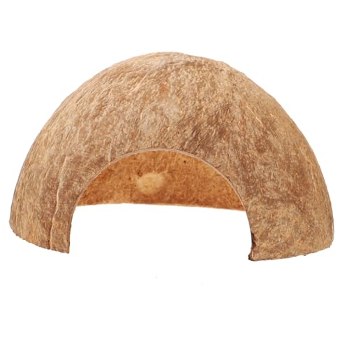 Kokos Versteck Haus Einsiedler Krabben Muscheln Aquarium Kokos Deko Schlangenbecken Zubehör Hamsterversteck Terrarium Kokosnüsse Schale Kokosnuss Lebensraum Versteck Reptil von ORFOFE