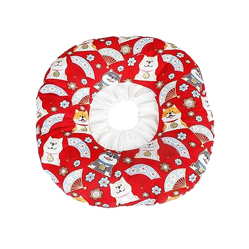 ORFOFE Pet Headwear Für Hunde Lustiges Weiches Halsband Gegen Lecken Und Kratzen s Rot Atmungsaktiv Verstellbar Und Schützend Für Schnelle Genesung Nach Verletzungen von ORFOFE