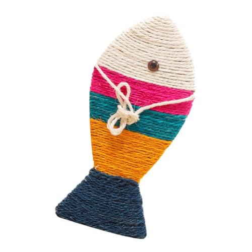 ORFOFE Kratzbrett für Katzen Fischform Buntes Sisal Kratzpad Katzenkralle Schleifplatte Kätzchen Kratzunterlage Möbel und Teppichschutz für Gesundes Krallenpflege von ORFOFE