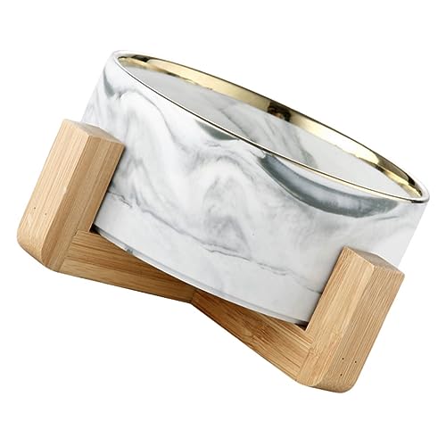 ORFOFE Marbled Pet Bowl mit Stabilem Holzständer Grauer Nordic Style Futternapf für Katzen und Hunde Spülmaschinenfreundlich rutschfest und Dekorativ für Futter und Wasser ORFOFE Marbled Pet Bowl mit Stabilem Holzständer Grauer Nordic Style Futternapf für Katzen und Hunde Spülmaschinenfreundlich rutschfest und Dekorativ für Futter und Wasser von ORFOFE