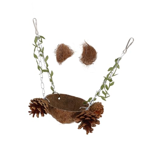 ORFOFE Natural Coconuts Shell Nest Bird Cage Hanging Bed Für Papageien Hängendes Vogelhaus Spielzeug Für Kleine Vögel Für Und Im Käfig von ORFOFE