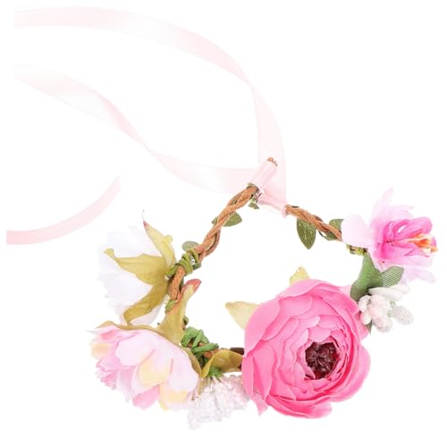 ORFOFE Niedriges Gewicht Verstellbares Katzenhalsband mit Dekorativem Blumenkranz Komfortabler Tragbarer Kragen für Hunde und Katzen Festliches Zubehör für Partys und Besondere Anlässe von ORFOFE
