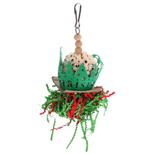 ORFOFE Papagei Beißspielzeug Vogel Hängespielzeug Weihnachtsdesign Praktisch Für Haustierpapageien Vogelkäfig Zubehör von ORFOFE