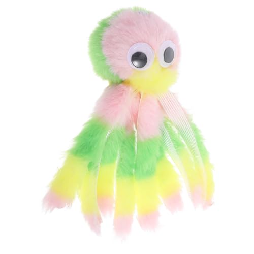 ORFOFE Plüsch katzenspielzeug Bunte Octopus Form Sanftes Kauspielzeug zur Zahnpflege Interaktives Kätzchenspielzeug für Kleine Haustiere Fördert Gesunde Aktivität und Spielspaß von ORFOFE