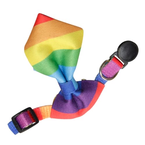 ORFOFE Regenbogen Hundehalsband mit Schleife Leichtes Verstellbares Katzenhalsband Dekorativer Bogen für Kleine Katzen und Hunde für Bilder und Festliche Anlässe von ORFOFE