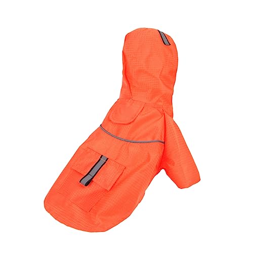ORFOFE Reflektierender -Regenmantel Für Hunde Doppellagig Mit Kapuze Für Outdoor-aktivitäten Orange von ORFOFE