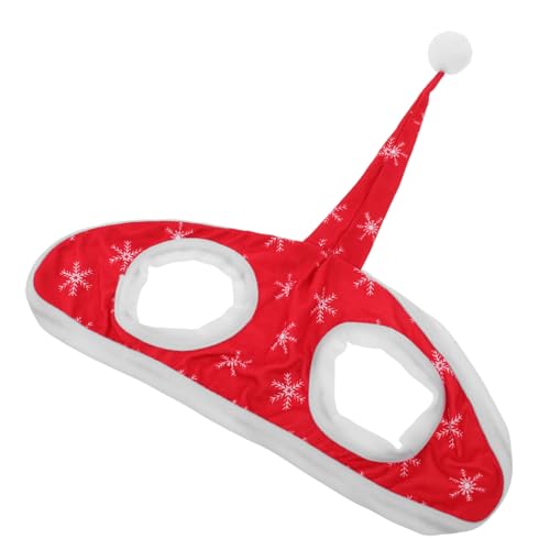 ORFOFE Rotes Pferde-Halfter mit Schneeflockenmuster Weiches Fleece Festlicher Pferdehut für Weihnachts Neujahrsfeiern als Festliches Pferdekostüm und Fotorequisite für Ställe von ORFOFE