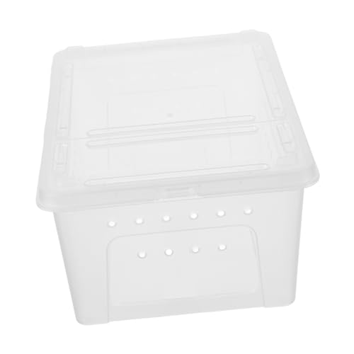 ORFOFE Transparente Reptilien Fütterungsbox aus Kunststoff für Spinnen und Skorpione Terrarium als Aufzucht Brutcontainer Vielseitiger Tragbarer Lebensraum für Echsen und Reptilien von ORFOFE