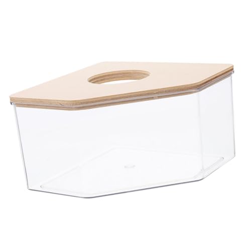 ORFOFE Transparenter Hamster Sandbadbehälter mit Gelbem Deckel Sandbadewanne für Meerschweinchen Chinchilla und Rennmäuse Kleines Sandbadehaus für Kleintiere Hygienisches Haustier Sandbad von ORFOFE