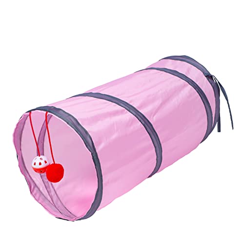 ORFOFE Tunnelspielzeug Für Katzen Kaninchen-spieltunnel Crinkle-Tunnel Für Haustiere Katzen-Puzzle-Tunnel-Spielzeug Kaninchen-tunnelspielzeug Haustierzubehör Rosa Polyester Warm Halten von ORFOFE