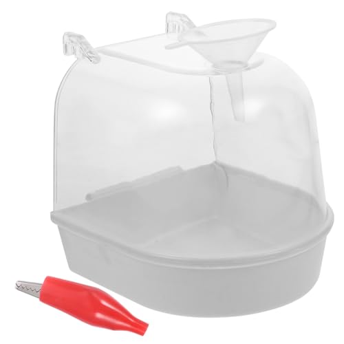 ORFOFE Vogelbadewanne für Papageien mit Wasserzufuhr Kleine Vogelbadewanne für Käfig Robustes Sicheres Badbecken für Wellensittiche und Kleine Vögel Trichter Weiß Zufällige Farbe von ORFOFE