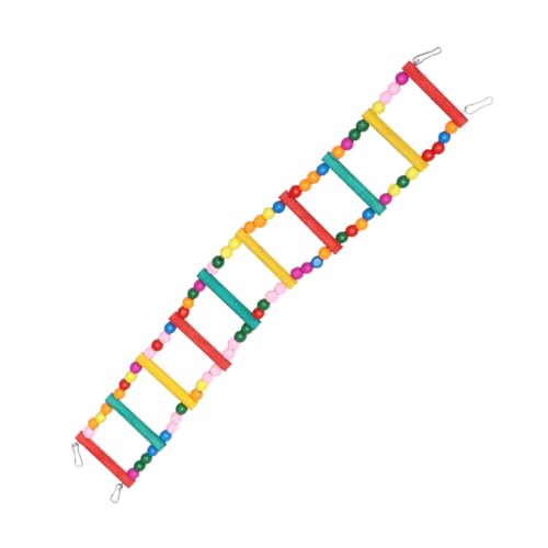 ORFOFE Farbige Perlen Treppe Spielzeug Für Papageien Holzleiter Mit Bunten Für Kleine Vögel Wie Nymphensittiche Und Wellensittiche Fördert Spiel Und Bewegung von ORFOFE