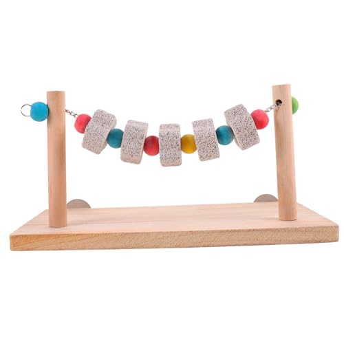 ORFOFE Vogelspielzeug Holzplattform Kauspielzeug Sitzstange Papageien Käfig Vögel Hamster Spielplatz Langlebig Leicht zu Montieren von ORFOFE