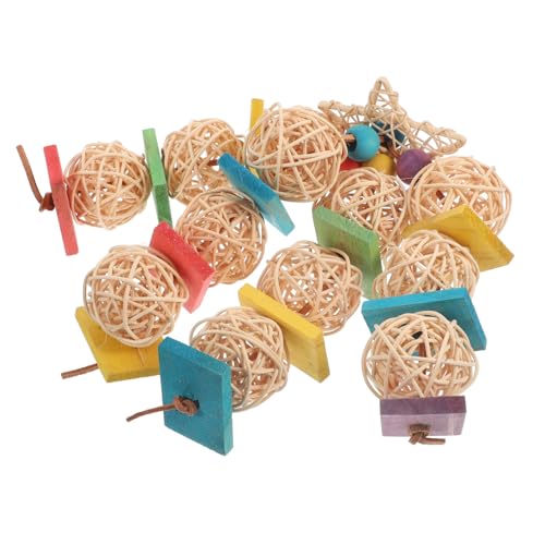 ORFOFE Vogelspielzeug knete Spielzeug Vogelschaukel Vogel hängendes Kauspielzeug Spielset aus Holz Spielzeuge Hängespielzeug für Vogelfutter Hängendes Kauspielzeug für Papageien groß von ORFOFE