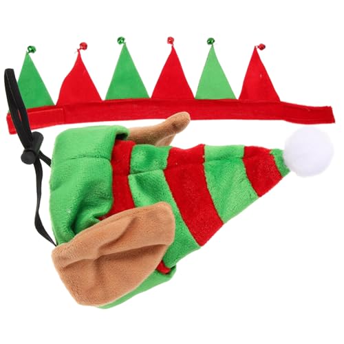 ORFOFE Weihnachtsmütze und Halsband für Hunde und Hautfreundliches Pet Collar und Headgear Festliches Leichtes Cosplay Zubehör für Welpen und Haustier-Party von ORFOFE