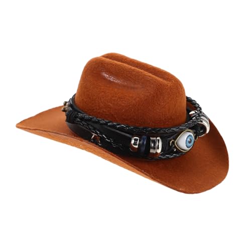 ORFOFE Hut Für Katze Und Hund Western-Flair Mit Anhänger Haustier-Cosplay-Accessoire Für Partys Festivals Und Fotoshootings Leicht Und Robust von ORFOFE