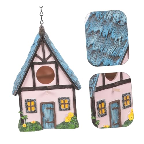 ORFOFE Wetterfestes Resin Vogelhaus zum Aufhängen Robustes Outdoor Nistkasten für Garten und Balkon Bunte Vogelnistbox für Vögel zum Schlafen und Dekoratives Gartenaccessoire von ORFOFE