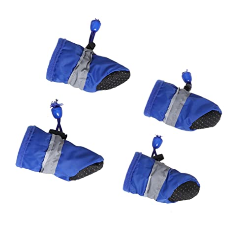 Wasserdichtes Hundeschuh-Set 4-teilig Hundestiefel für bis mittelgroße Hunde Größe XL Blau Haustier-Wanderstiefel Hunde-Laufschuhe Anti-Rutsch-Sohlen Wasserdichtes Hundeschuh-Set 4-teilig Hundestiefel für bis mittelgroße Hunde Größe XL Blau Haustier-Wanderstiefel Hunde-Laufschuhe Anti-Rutsch-Sohlen von ORFOFE