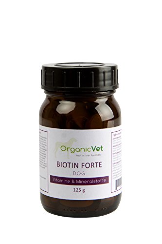 OrganicVet Hund Futterergänzungsmittel Biotin-Forte, 1er Pack (1 x 125 g) von OrganicVet