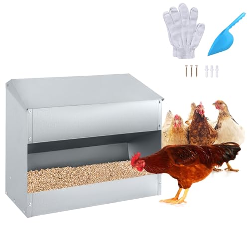 ORHEYA 15kg Futterautomat Hühner aus verzinktem Stahl – Aufhängbarer Geflügelfutterautomat mit Deckel, wasserdicht und automatischer Futterspender für Hühner, Enten und Geflügel ORHEYA 15kg Futterautomat Hühner aus verzinktem Stahl – Aufhängbarer Geflügelfutterautomat mit Deckel, wasserdicht und automatischer Futterspender für Hühner, Enten und Geflügel von ORHEYA