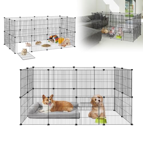 ORHEYA Freigehege Gittergehege für Kaninchen aus Metall Meerschweinchen Gehege Kleintiergehege DIY Kleintierkäfig Freilaufgehege Welpenauslauf inkl. Tür, 142 x 72 x 72 cm ORHEYA Freigehege Gittergehege für Kaninchen aus Metall Meerschweinchen Gehege Kleintiergehege DIY Kleintierkäfig Freilaufgehege Welpenauslauf inkl. Tür, 142 x 72 x 72 cm von ORHEYA