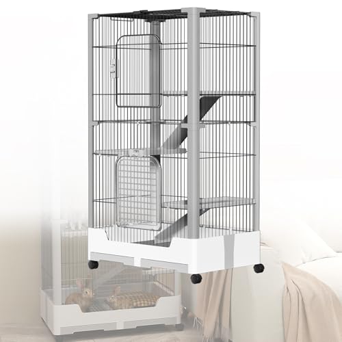 ORHEYA Kaninchenstall 2 Ebenen Kaninchenkäfig mit Sicherheitsverschluss, Rollen, Abnehmbarer Ruheplattform und Leiter Kleintierstall Meerschweinchenkäfig Haustierkäfig für Kleintiere, 73 x 50 x 113 cm ORHEYA Kaninchenstall 2 Ebenen Kaninchenkäfig mit Sicherheitsverschluss, Rollen, Abnehmbarer Ruheplattform und Leiter Kleintierstall Meerschweinchenkäfig Haustierkäfig für Kleintiere, 73 x 50 x 113 cm von ORHEYA