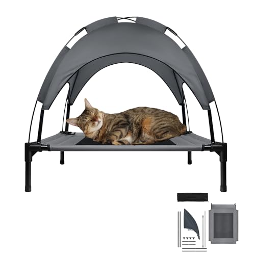 ORHEYA Multifunktionales Haustierbett mit Baldachin, Erhöhtes Hundebett und Katzenbett, Outdoor-Sonnenschutz mit Eisenrahmen, atmungsaktiver Komfort, geeignet für große Tiere, Taftstoff, 76x61x76cm ORHEYA Multifunktionales Haustierbett mit Baldachin, Erhöhtes Hundebett und Katzenbett, Outdoor-Sonnenschutz mit Eisenrahmen, atmungsaktiver Komfort, geeignet für große Tiere, Taftstoff, 76x61x76cm von ORHEYA