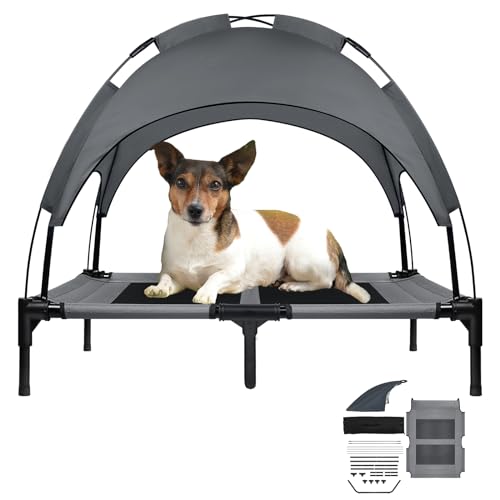 ORHEYA Multifunktionales Haustierbett mit Baldachin, Erhöhtes Hundebett und Katzenbett, Outdoor-Sonnenschutz mit Eisenrahmen, atmungsaktiver Komfort, geeignet für große Tiere, Taftstoff, 92x76x92cm ORHEYA Multifunktionales Haustierbett mit Baldachin, Erhöhtes Hundebett und Katzenbett, Outdoor-Sonnenschutz mit Eisenrahmen, atmungsaktiver Komfort, geeignet für große Tiere, Taftstoff, 92x76x92cm von ORHEYA