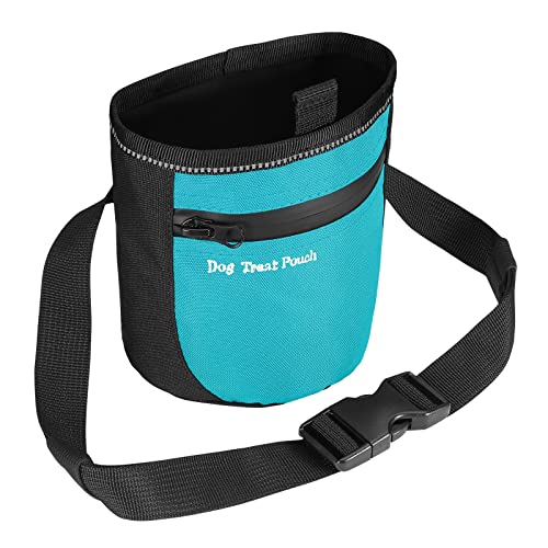 ORIA Leckerlibeutel für Hunde, Hundetraining Leckerlibeutel, freihändige Hundesnack-Tasche mit Magnetverschluss, verstellbarer Hüftgurt, eingebauter Kotbeutelspender, für Training, Spazierengehen, von ORIA