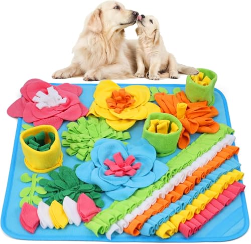 ORIA Schnüffelteppich für Hunde, Futtermatte Schnüffeldecke für Kleine Hunde, rutschfest und Dauerhaft, Waschbar Trainingsmatte für Langsames Füttern, Stressabbau (39 * 39cm) von ORIA