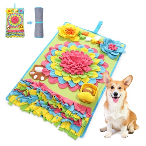 ORIA Schnüffelteppich für Hunde, Waschbare Futtermatte Trainingsmatte für Langsames Füttern, Stressabbau, Interaktive Hundespielzeug für Hunde Aller Größen (78 * 48cm) von ORIA