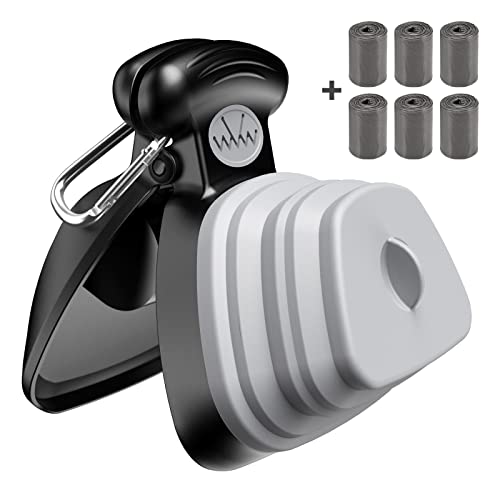 ORIA Tragbare Hundekotgreifer, Pooper Scooper, Faltbarer Hundekotschaufel mit Abfallsäcken Haustier-Toilette Abfallaufbewahrung Poop Scoop, 6 STK. Pet Poop-Taschen, Poop Remover Abholwerkzeug - Grau ORIA Tragbare Hundekotgreifer, Pooper Scooper, Faltbarer Hundekotschaufel mit Abfallsäcken Haustier-Toilette Abfallaufbewahrung Poop Scoop, 6 STK. Pet Poop-Taschen, Poop Remover Abholwerkzeug - Grau von ORIA