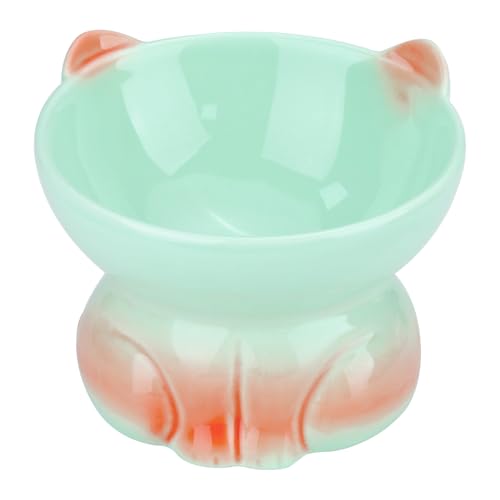 Erhöhter Katzennapf aus Keramik für Futter und Wasser, Anti-Erbrechen, niedlich, erhöhter Katzennapf, Schnurrhaar-freundlich für kleine Hunde, Indoor-Katzen (220 ml) von ORNAROVI
