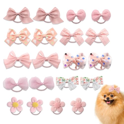 ORNAROVI Kleine Hundeschleifen mit Gummibändern, handgefertigt, kleine Haarschleifen für weibliche Hunde, niedliche Welpenschleifen mit Spitze, Organza, Perlen für Katzen, Kaninchen, ORNAROVI Kleine Hundeschleifen mit Gummibändern, handgefertigt, kleine Haarschleifen für weibliche Hunde, niedliche Welpenschleifen mit Spitze, Organza, Perlen für Katzen, Kaninchen, von ORNAROVI