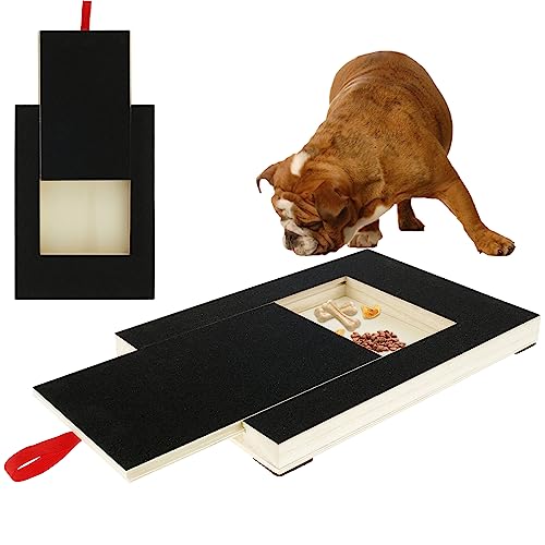 Hunde Krallen Kratzbrett 35x25x3cm Kratzbrett für Hunde mit Leckerli Box Quadrat Stressfrei Dog Nail Scratch Board für alle Arten von Hunden Dog Nail File Board für Haustiernagel Care (A) von OROMYO