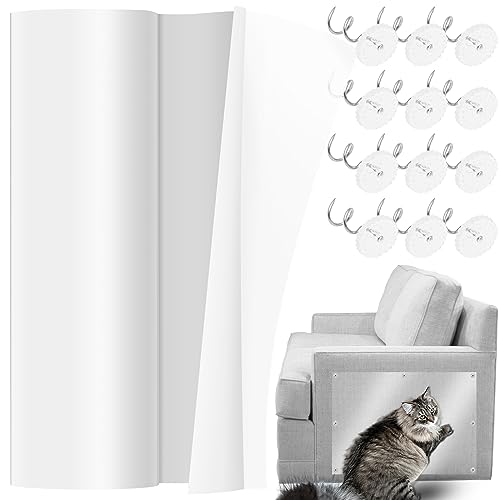 Katzen Anti Kratz Tape 500x43 cm PVC Kratzschutz Sofa Katze mit 60 Fester Stift Transparentes Kratzschutz Klebefolien für Katzen Kratzschutz Katze Tape für Sofa Wand Tür und Möbel von OROMYO