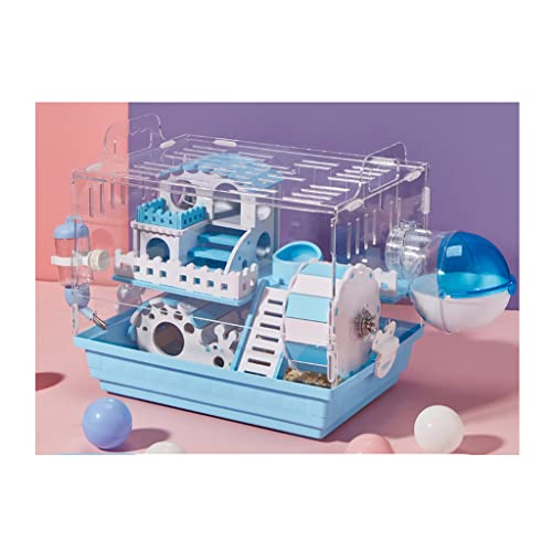 ORTOLY Hamsterkäfig Reinigung einfacher Hamsterkäfig, doppellagig, Tablett, Haustierkäfig, Acryl, transparent, Villa Meerschweinchenkäfig mit Zubehör, Kleintier-Lebensraum ORTOLY Hamsterkäfig Reinigung einfacher Hamsterkäfig, doppellagig, Tablett, Haustierkäfig, Acryl, transparent, Villa Meerschweinchenkäfig mit Zubehör, Kleintier-Lebensraum von ORTOLY