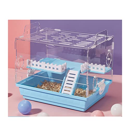 ORTOLY Hamsterkäfig Reinigung einfacher Hamsterkäfig, doppellagig, Tablett, Haustierkäfig, Acryl, transparent, Villa Meerschweinchenkäfig mit Zubehör, Kleintier-Lebensraum ORTOLY Hamsterkäfig Reinigung einfacher Hamsterkäfig, doppellagig, Tablett, Haustierkäfig, Acryl, transparent, Villa Meerschweinchenkäfig mit Zubehör, Kleintier-Lebensraum von ORTOLY