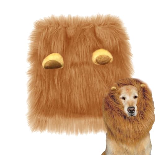Löwenmähne Perücke für Hunde und Katzen, lustige Hundekostüme, Mähne mit Ohren,Verstellbar Löwenmähne für Hunde, Realistische Haustier Kostüm Hundeperücke, Löwenhaar Hundekostüm für Cosplay, Fotoshoo von ORTUH