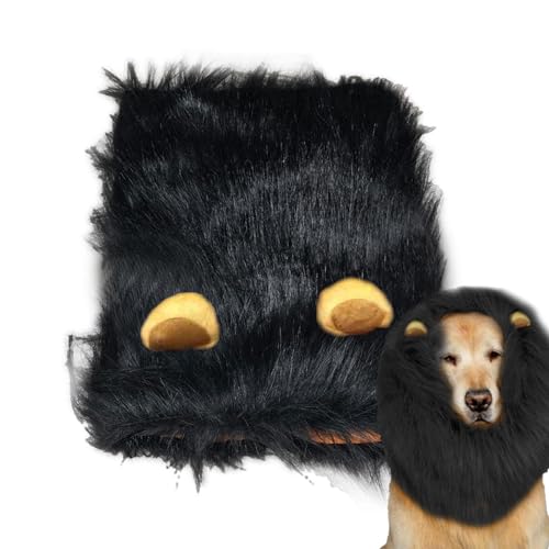 Löwenmähne Perücke für Hunde und Katzen, lustige Hundekostüme, Mähne mit Ohren,Verstellbar Löwenmähne für Hunde, Realistische Haustier Kostüm Hundeperücke, Löwenhaar Hundekostüm für Cosplay, Fotoshoo von ORTUH