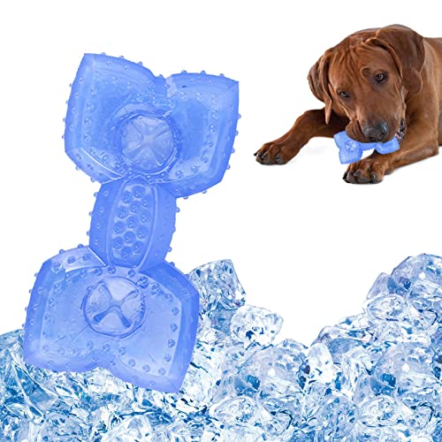 ORTUH Kauspielzeug für Welpen zum Zahnen – Kauspielzeug für Haustiere – Gefrierbarer Kühlbeißring für Haustiere | Kühlendes Kauspielzeug für Hunde mit Hantel-/Knochen-/Ballform, blau von ORTUH