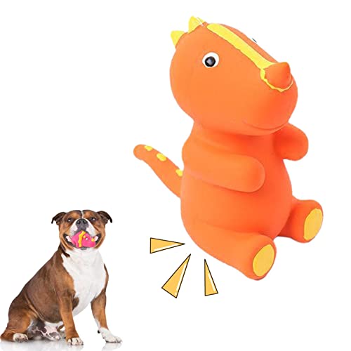 ORTUH Latexspielzeug für Haustiere | Langlebiges, quietschendes Hundespielzeug aus Naturlatex | Langlebiges niedliches Dinosaurier-Grunzen-Quietschen-Latex-Haustier-Kauspielzeug für Hundewelpen von ORTUH